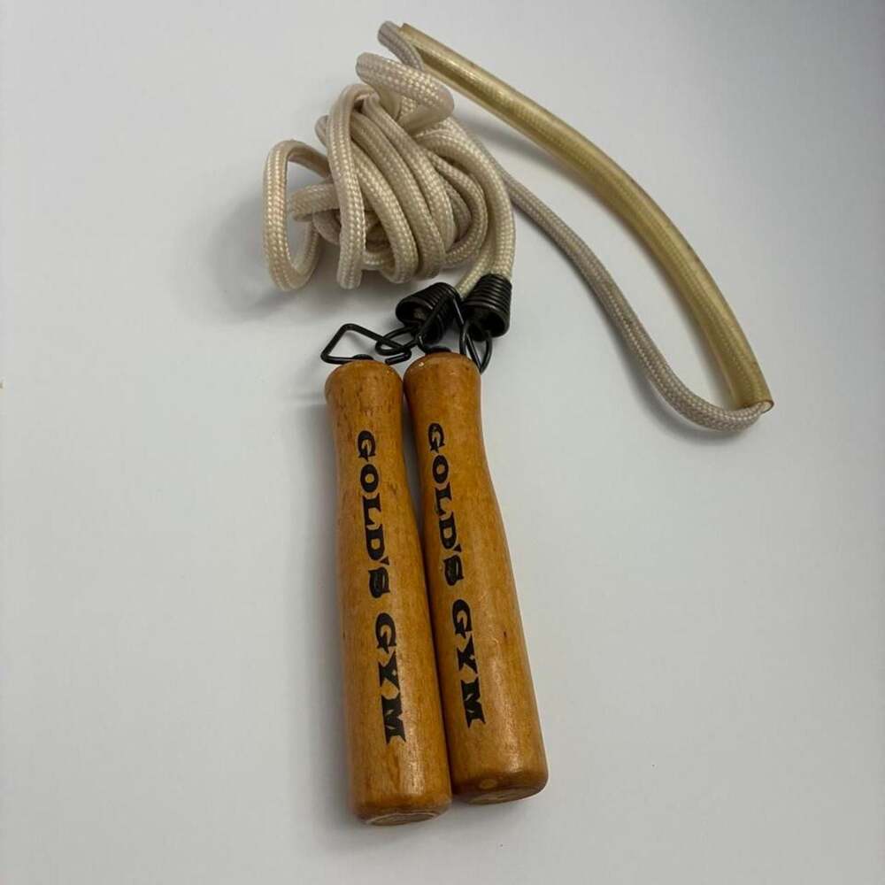 Vintage Gold's Gym Wooden Handle Jump Rope
